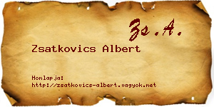 Zsatkovics Albert névjegykártya