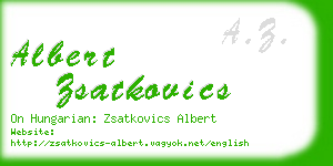 albert zsatkovics business card